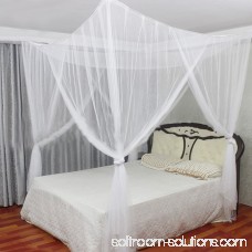 Four Corner Post Elegant Mosquito Net Bed Canopy Set, White, Full/Queen/King Size, Bed Mosquito Netting Canopy With Hooks 569003627